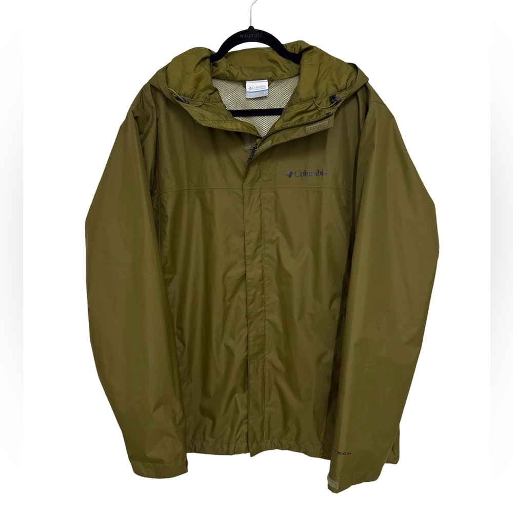 Columbia Omni-Tech Hooded Jacket Men’s Large Olive Green